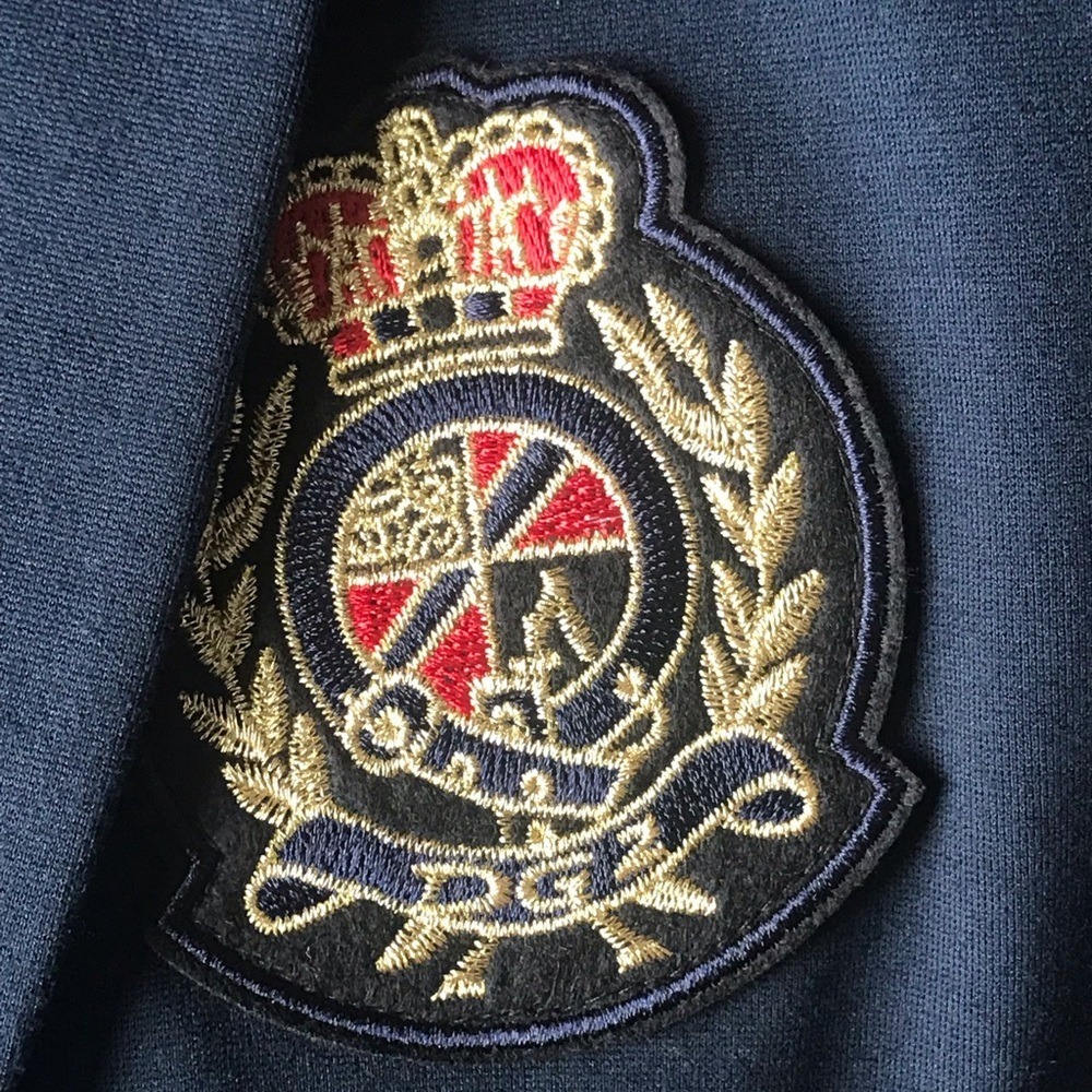 DG2 DIANE GILMAN BLUE LONGLINE EMBLEM‎ BLAZER - Picture 5 of 8